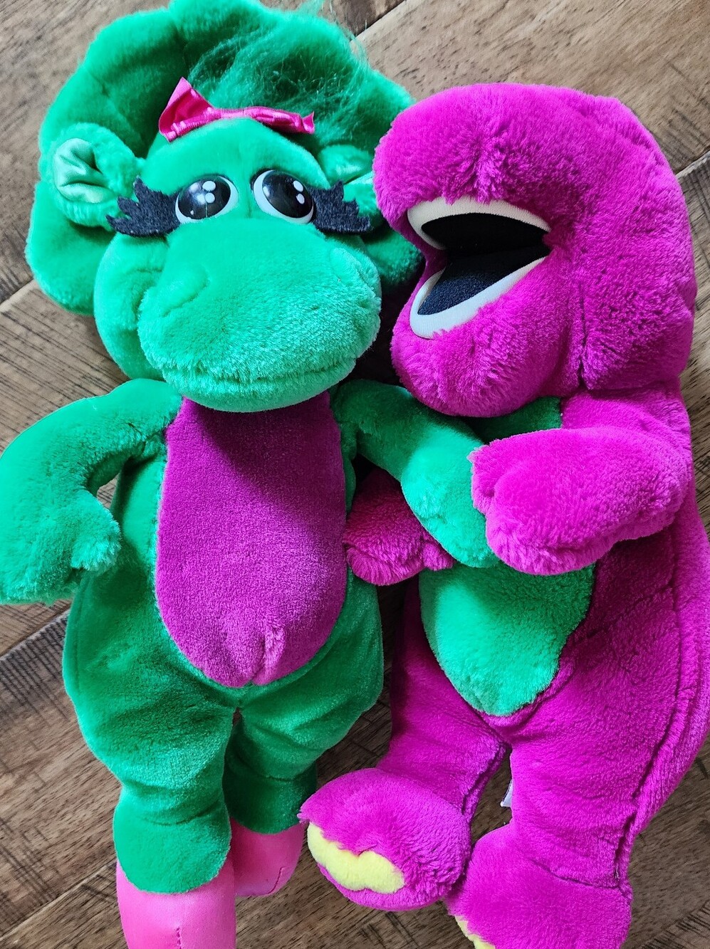 1992 VTG Barney And Baby Bop Plush Duo Stuffed Animals